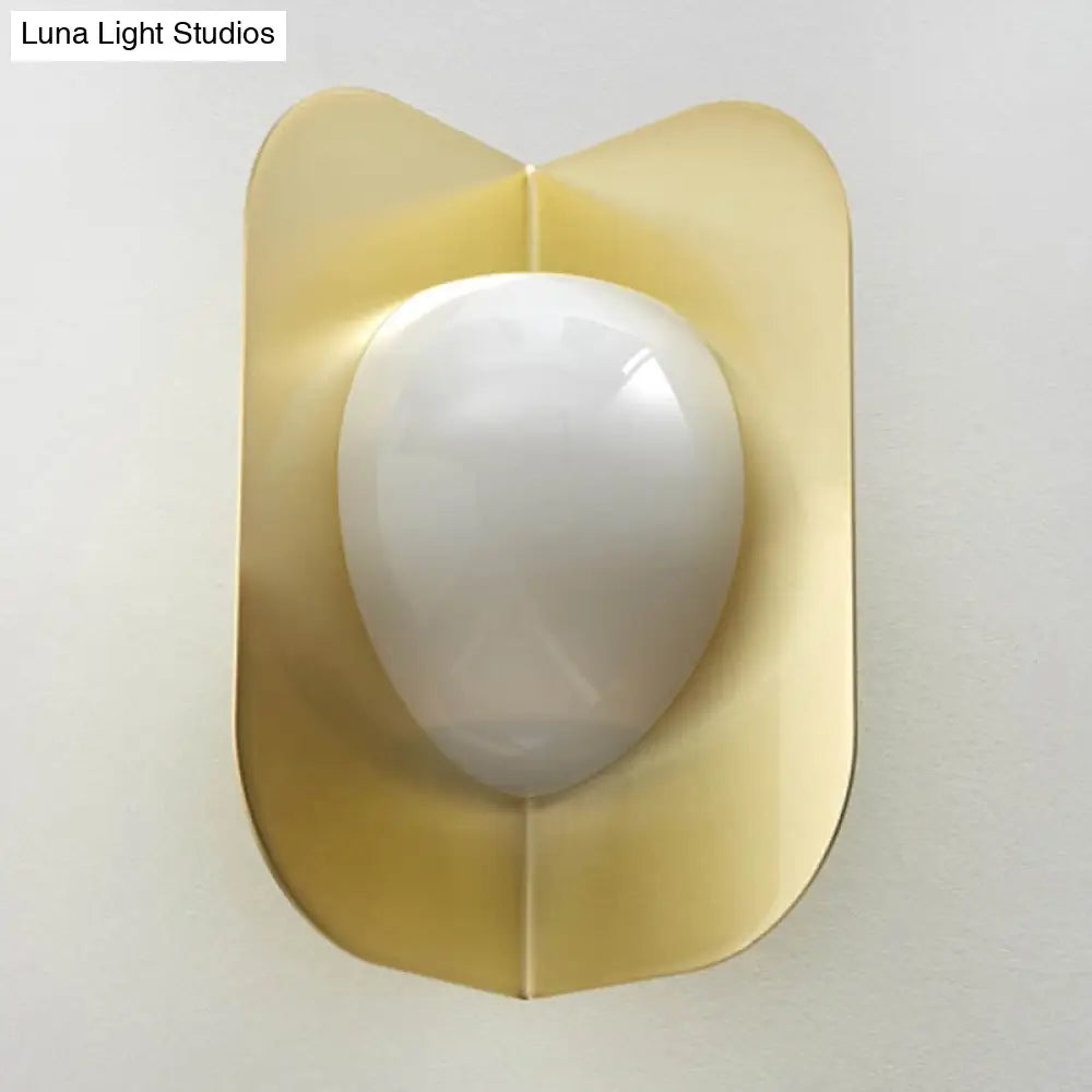 DecorBites™ Modern Gold LED Bedroom Sconce Light with Curved Metal Shade