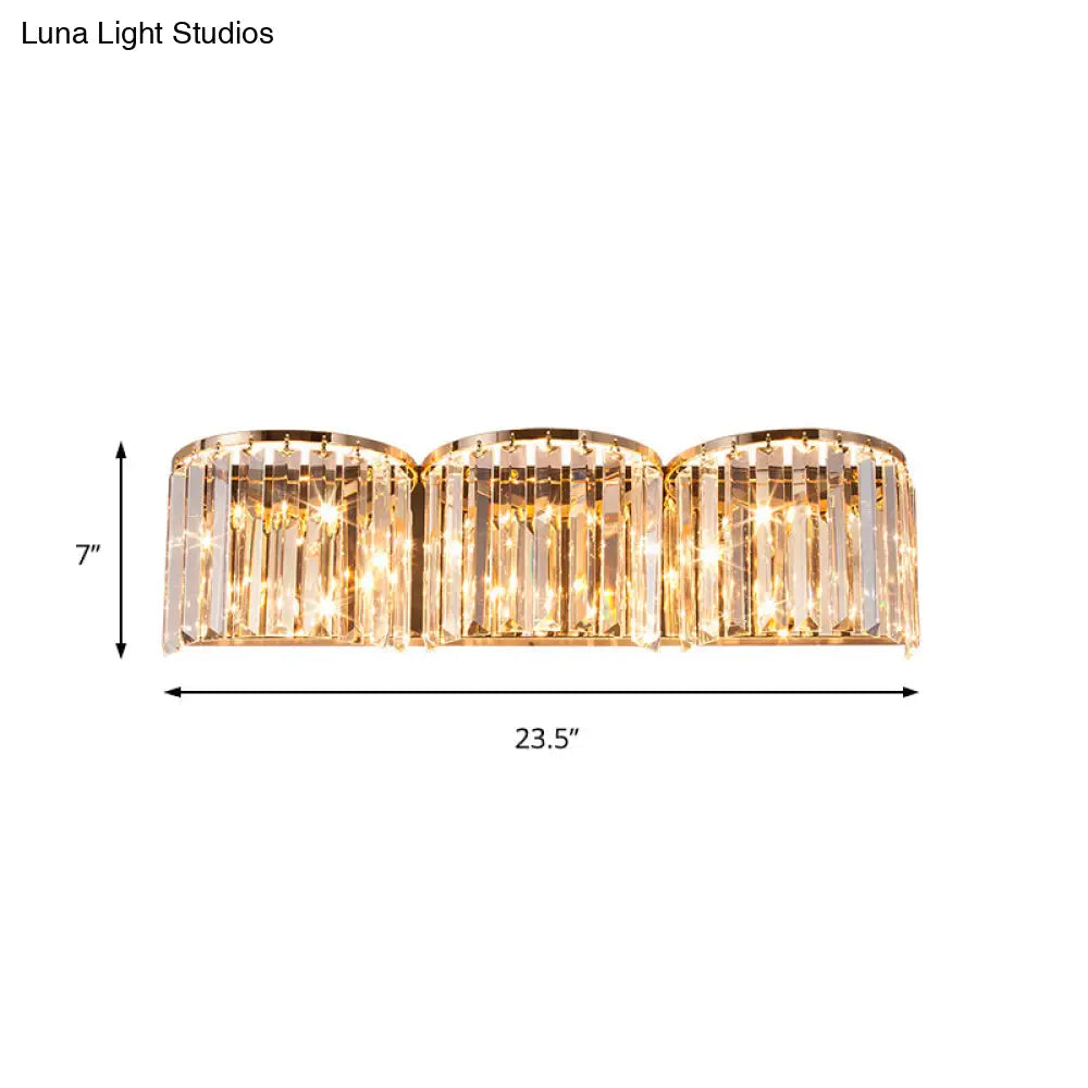 DecorBites™ Modern Gold LED Wall Light with Clear Crystal Block - Linear Sconce
