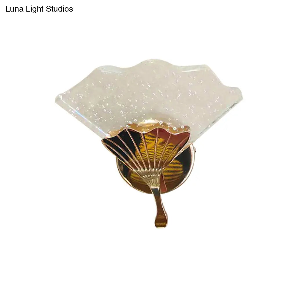 DecorBites™ Modern Gold LED Wall Sconce Lamp with Bubble Crystal Accent for Bedroom
