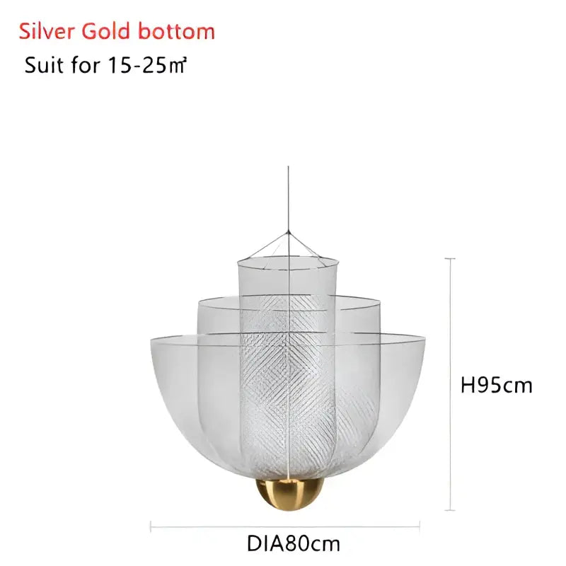 Modern gold mesh grid ceiling chandelier dining room led light