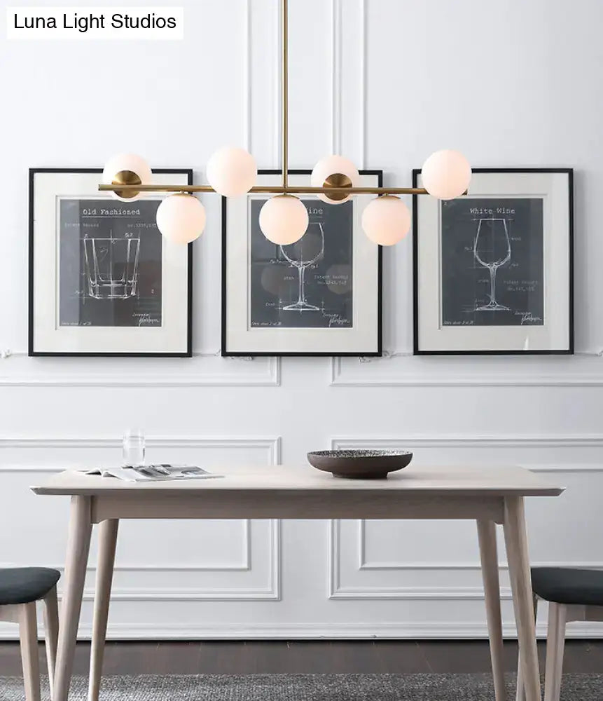 Modern gold metal 7 light modern gold island pendant dining room