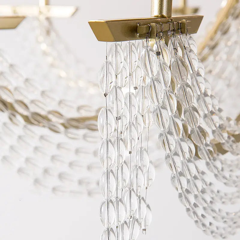 Modern gold metal candle wall sconce with crystals living room light