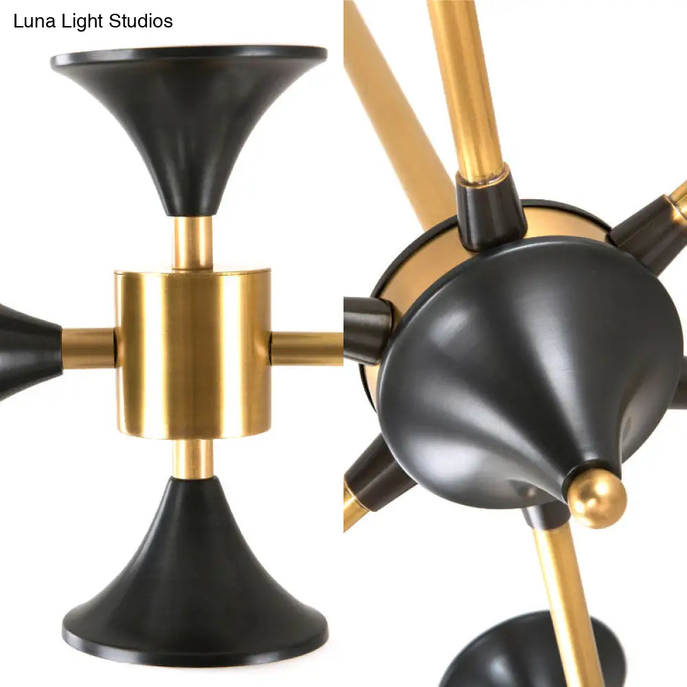 DecorBites™ Modern Gold Metal Chandelier with 8 Globe Shades - Restaurant Island Lighting