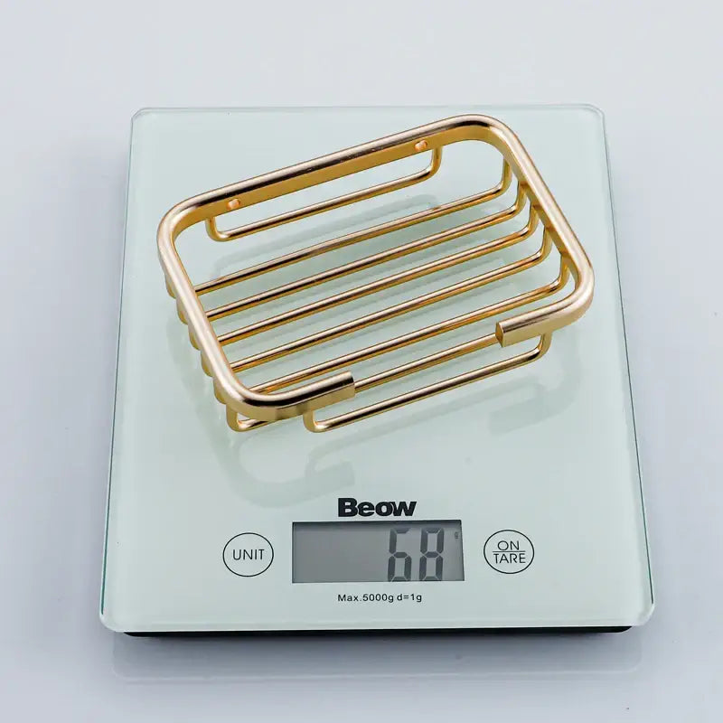 Modern gold metal glass soap dish bathroom wall mounted basket