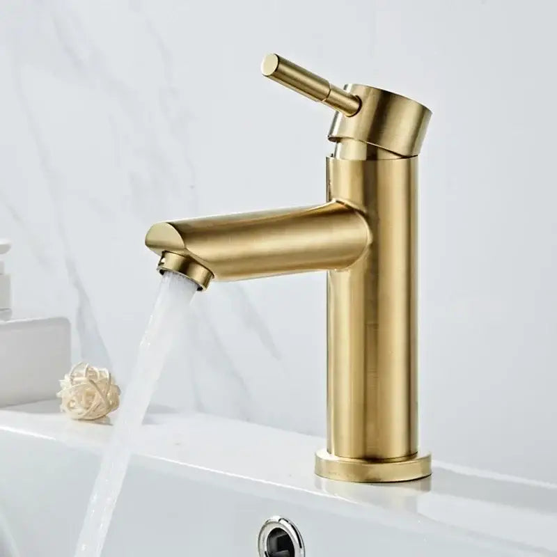 Modern gold stainless steel basin faucet bathroom sink tap