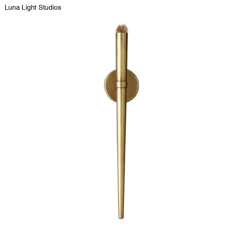 Modern gold tapered crystal led wall lamp for living room lighting