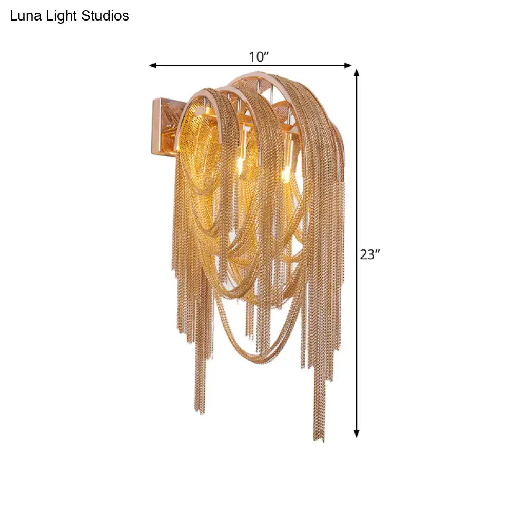 Modern gold tassel wall sconce living room 110v-120v light fixture