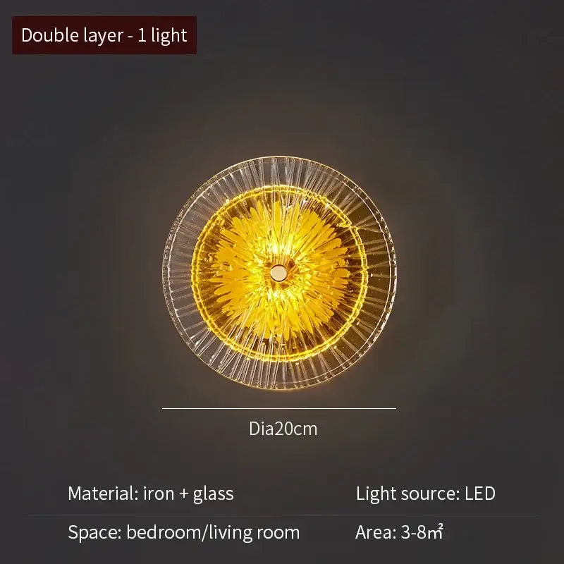 Modern golden crystal wall lamp set of 4 for living room