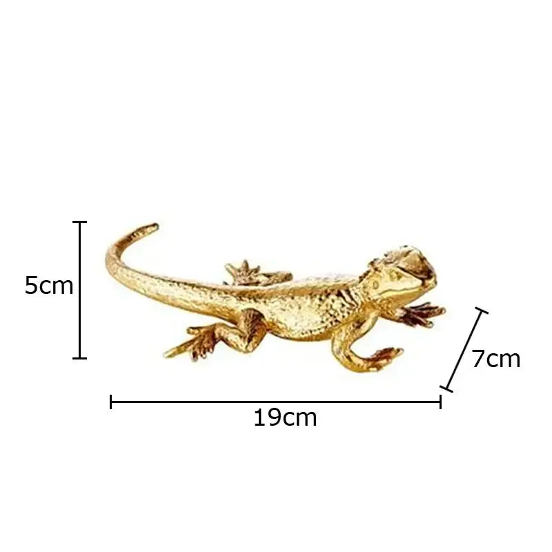Modern golden lizard sculpture living room metal desk ornament