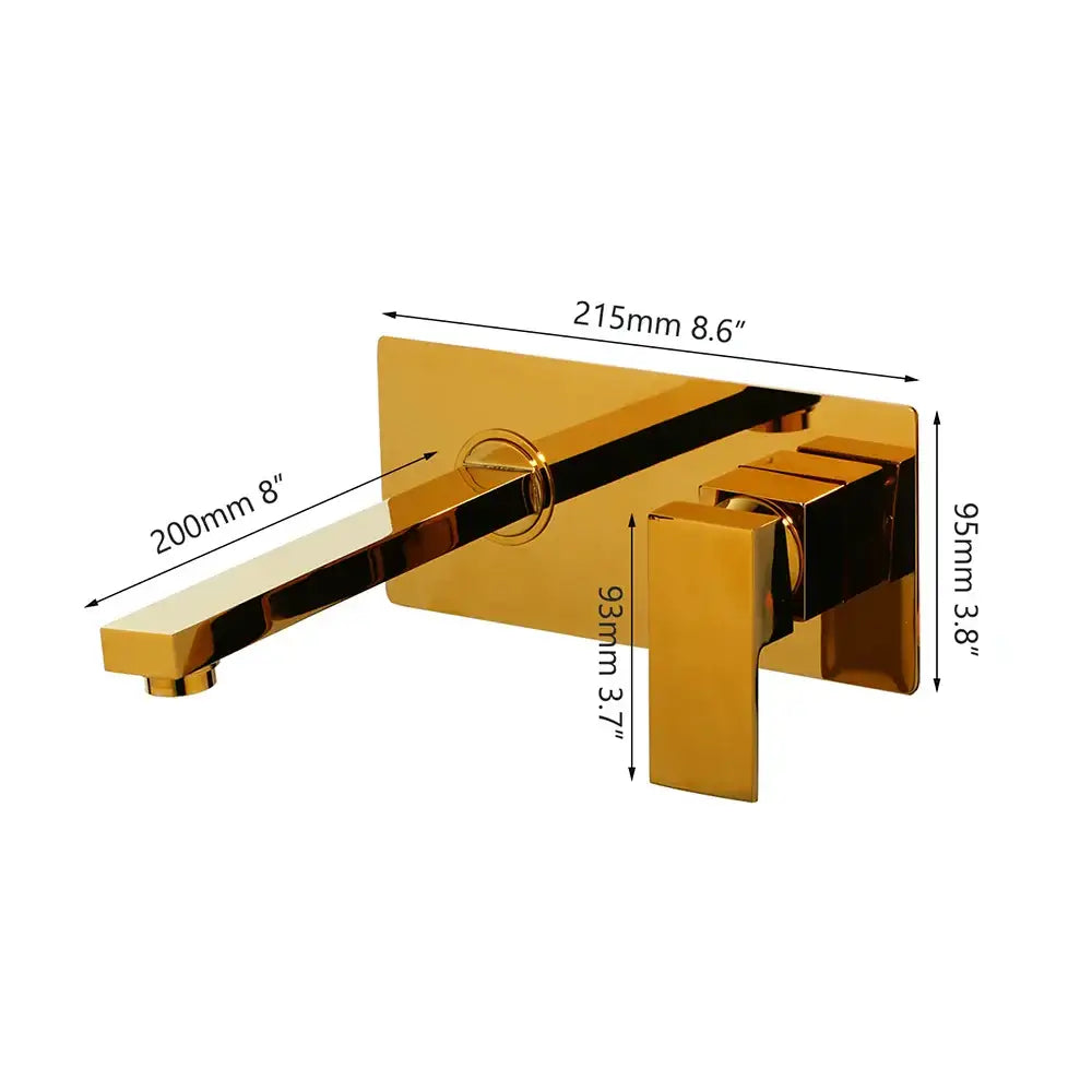 Modern golden polished wall mount faucet bathroom hot cold mixer