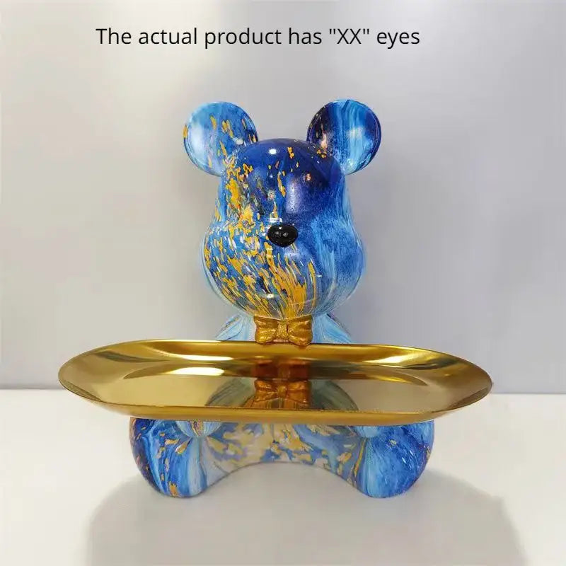 Modern graffiti bear figurine living room skateboard key storage shelf
