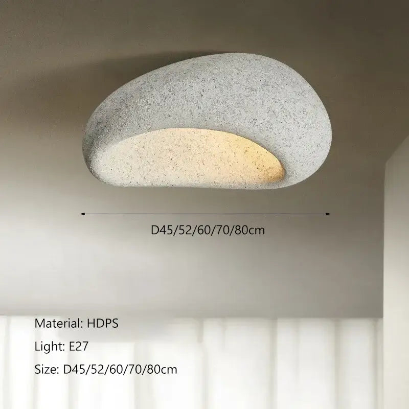 Modern gray concrete cream ceiling lamps chandelier bedroom light