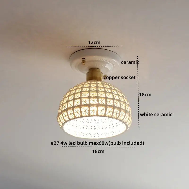 Modern hollow white and gold ceramic led ceiling lights living room