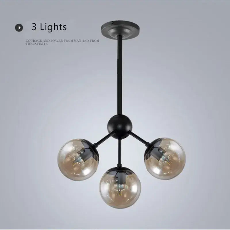 Modern industrial glass bean pendant light living room chandelier