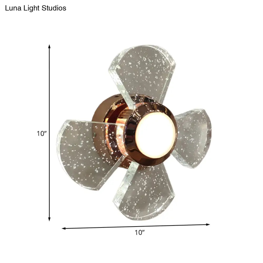 DecorBites™ Modern LED Clear Glass Wall Sconce with Fan Design - Stylish Corridor Lighting