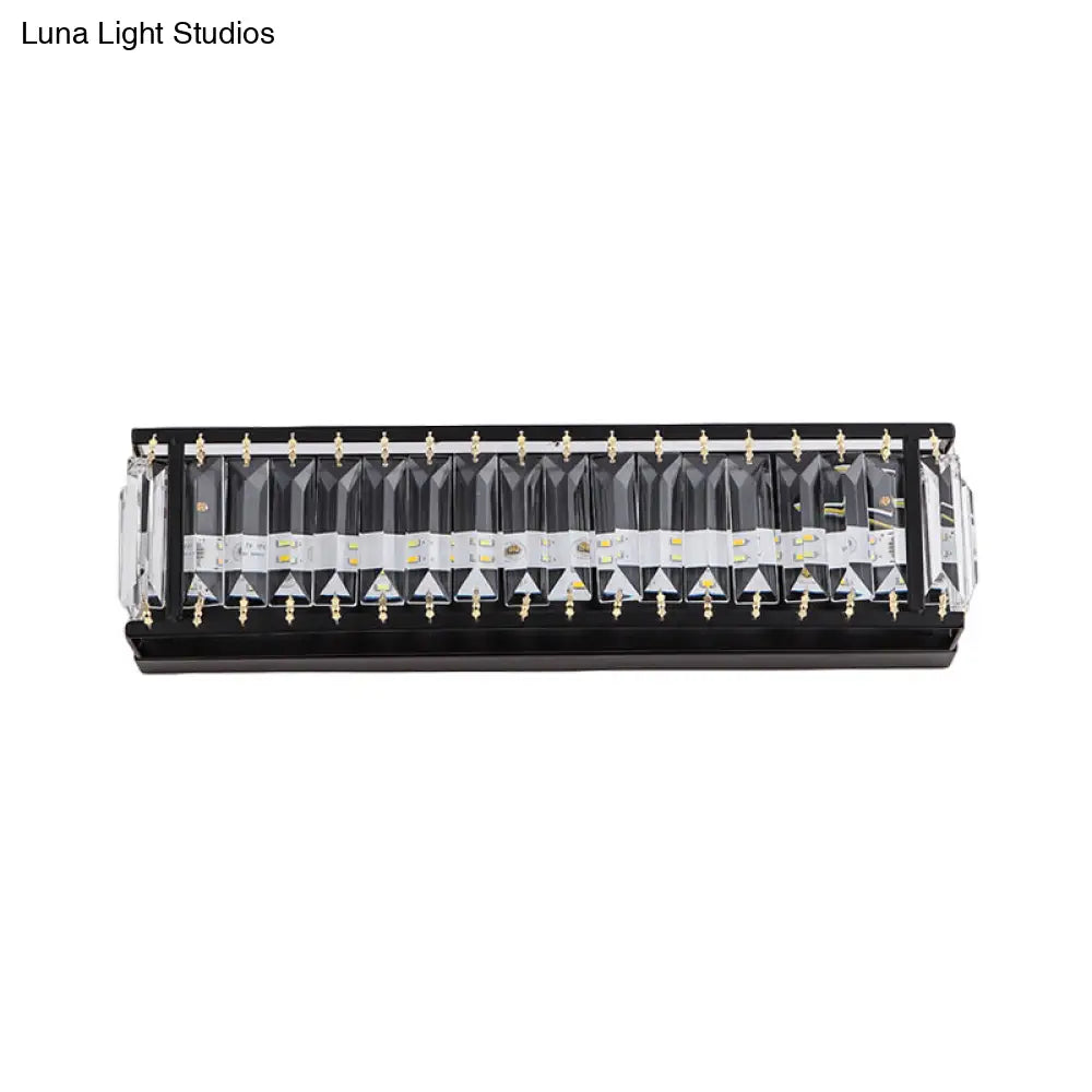 DecorBites™ Modern LED Crystal Rectangular Sconce: Black Wall Mounted Bedside Lighting