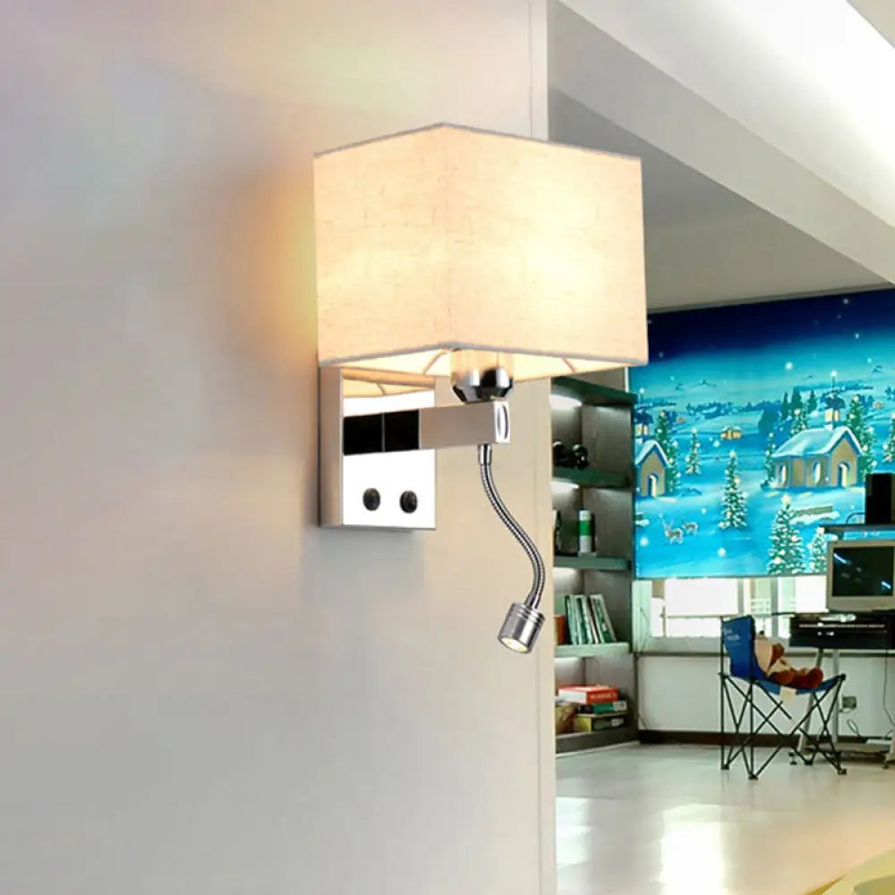 DecorBites™ Modern LED Rectangle Wall Sconce in Chrome for Bedroom Lighting