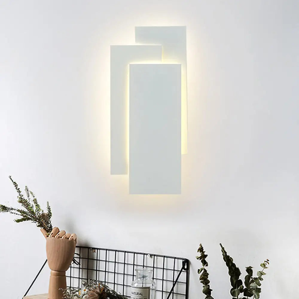 DecorBites™ Modern LED Wall Lamp - Aluminum Rectangle Wall Light with Warm/White Lighting - Black/White
