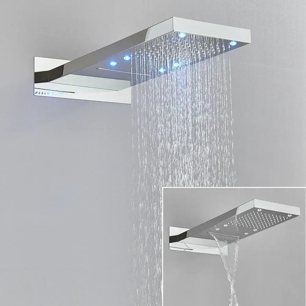 Modern led waterfall shower head bathroom faucet