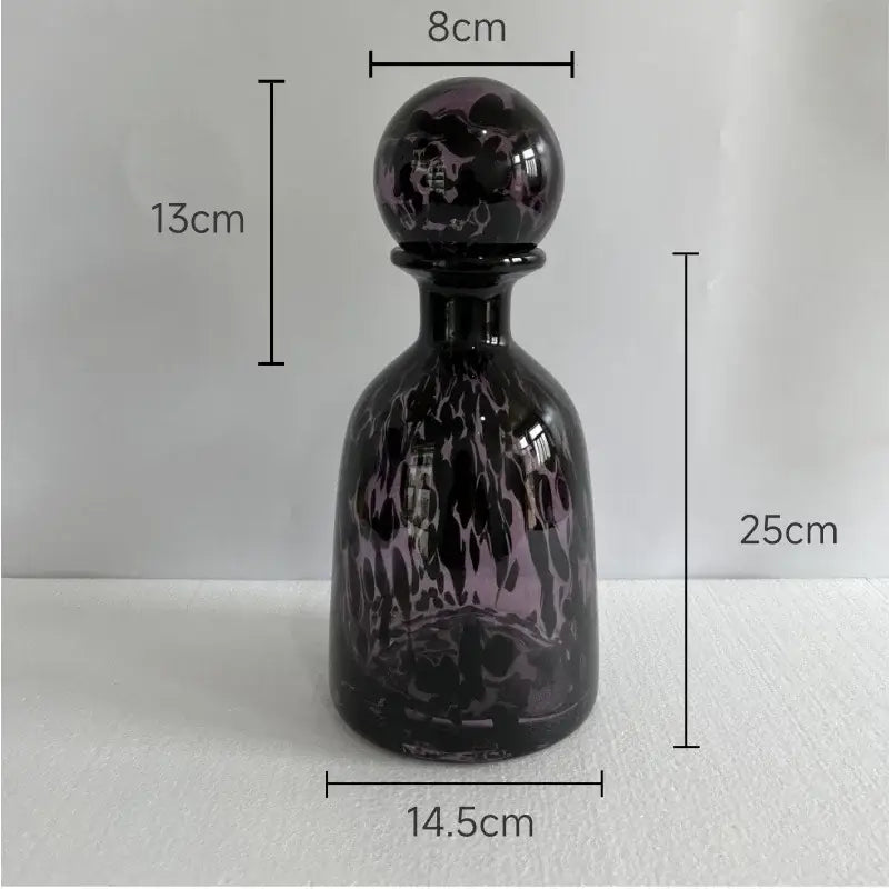 Modern leopard texture glass vase black & white dining room decanter