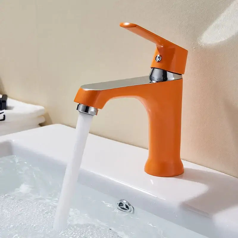 Modern lime green & chrome basin brass faucet bathroom mixer tap