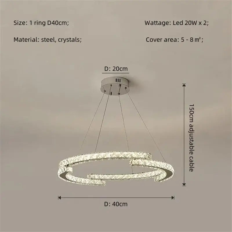 Modern luxury crystal led chandelier – foyer pendant light