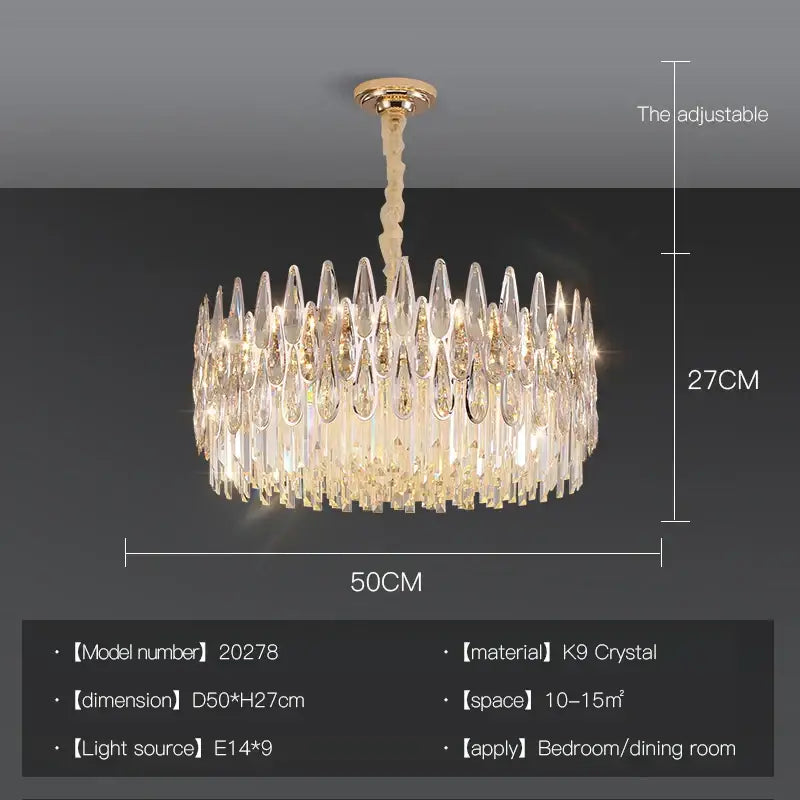 Modern luxury crystal led chandelier stairway villa light