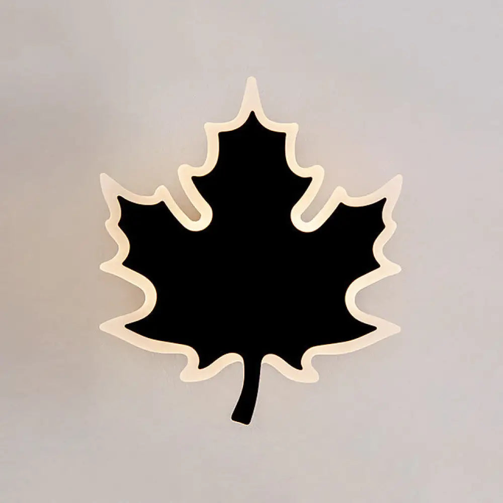 DecorBites™ Modern Maple Leaf Acrylic LED Wall Sconce Light in Warm/White