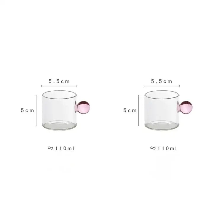 Modern marble sphere glass espresso cups kitchen set with saucers
