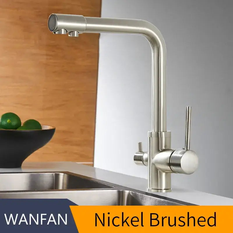 Modern matte black kitchen faucet mixer with 360 rotation