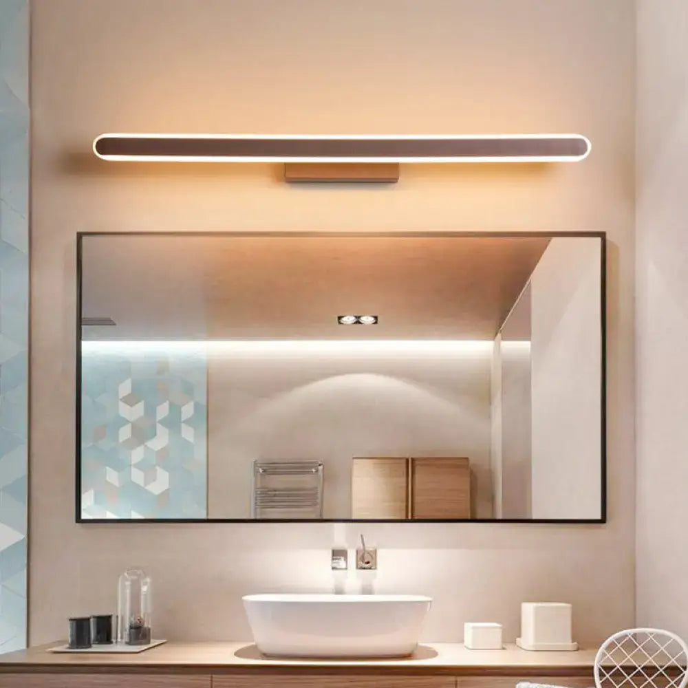 Modern matte black linear led vanity sconce bathroom light