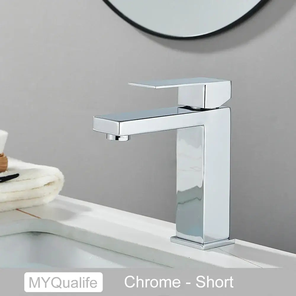 Modern matte black rectangular basin faucet mixer bathroom tap