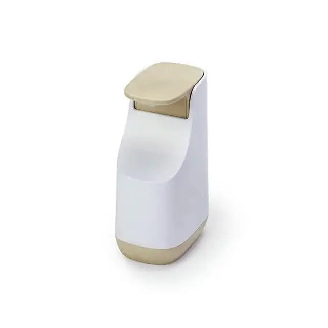 Modern matte white & teal soap pump dispenser kitchen space saving
