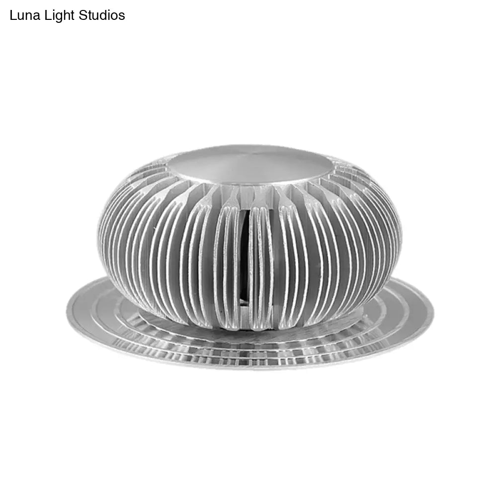 DecorBites™ Modern Metallic Silver 3D Radial LED Sconce Light - Wall Mount Lighting Fixture in 7 Colors
