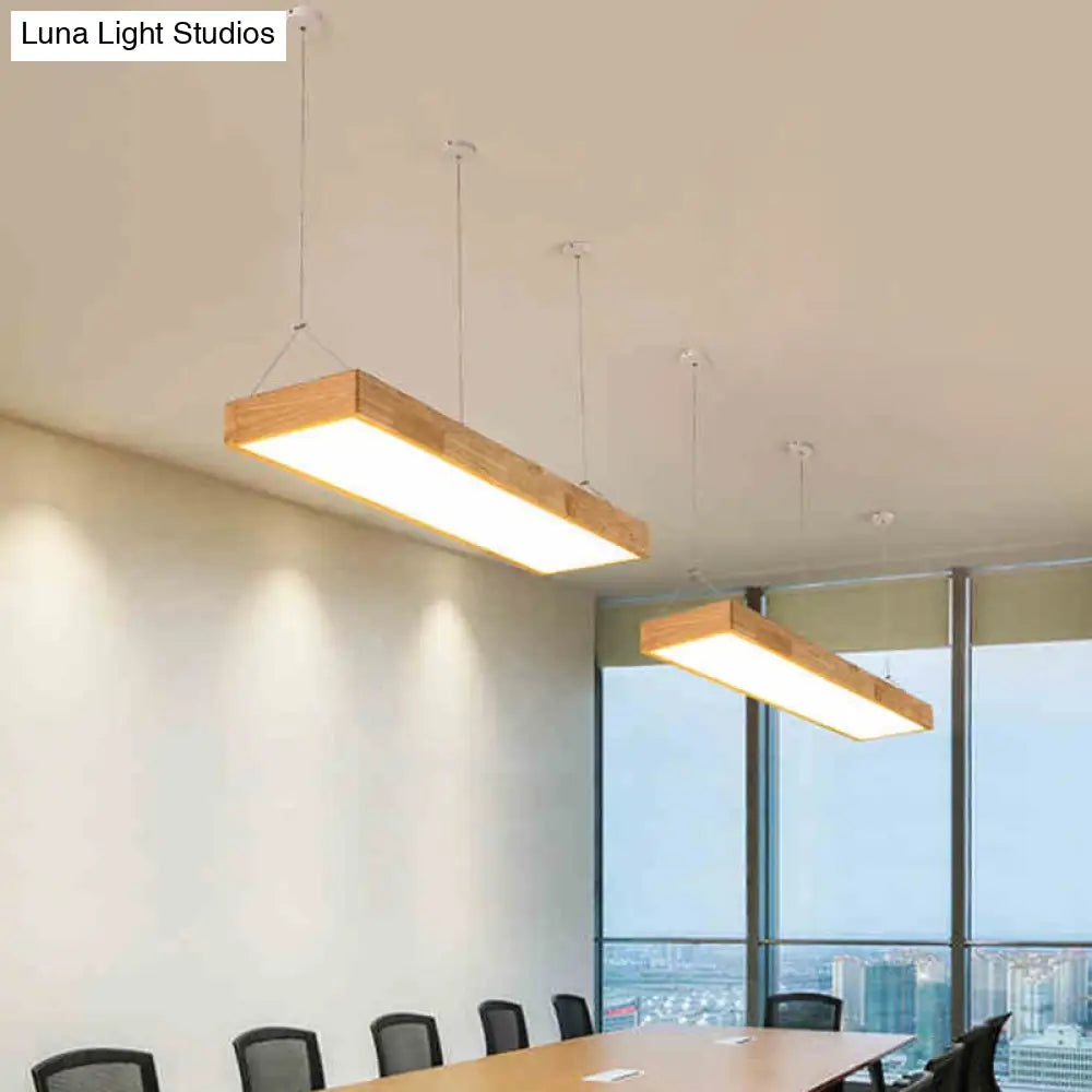 DecorBites™ Modern Minimalist Beige Wood LED Island Pendant Lighting