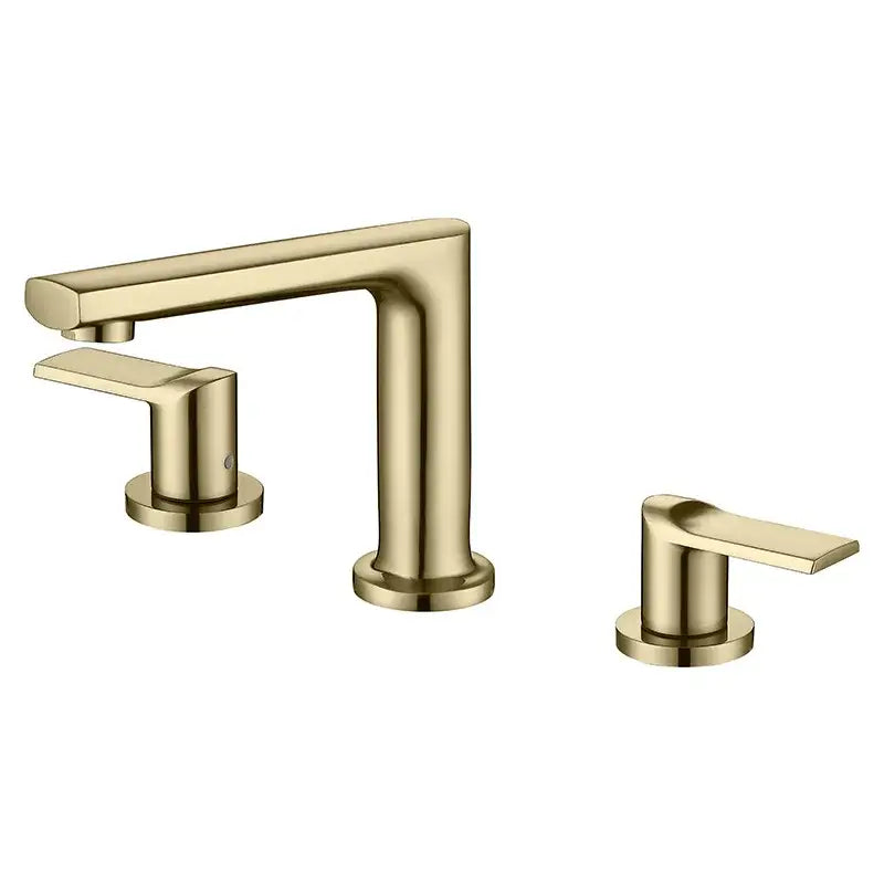 Modern minimalist brush gold widespread basin faucet bathroom mixer