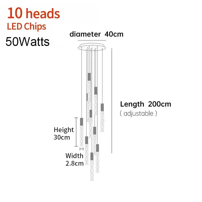 Modern minimalist crystal led pendant light for living room