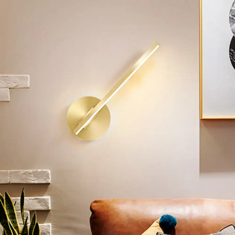 Modern minimalist gold tube stick wall sconce bedroom led light