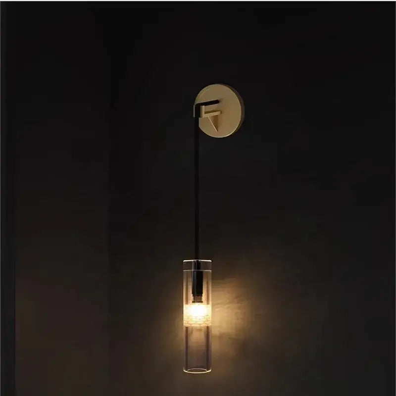 Modern minimalist golden glass wall lamp living room sconce