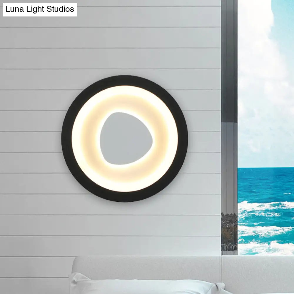 DecorBites™ Modern Minimalist LED Corner Sconce in Black with Acrylic Shade