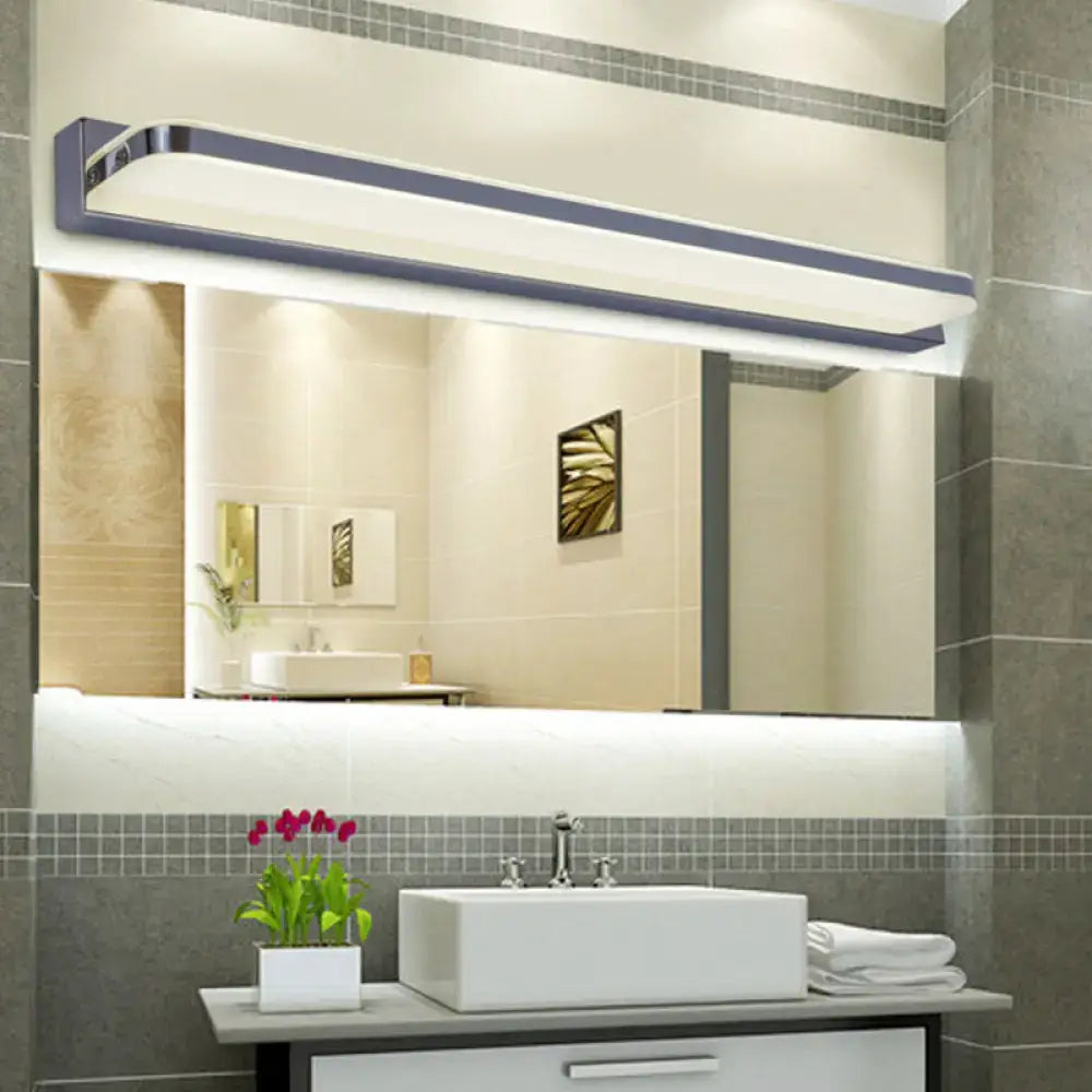 Modern nickel finish led vanity sconce – bathroom wall light