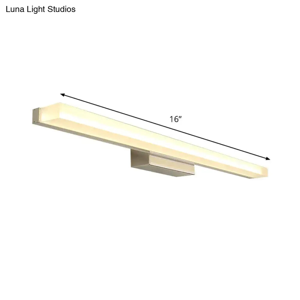 Modern nickel rectangular led wall light – bathroom vanity fixture