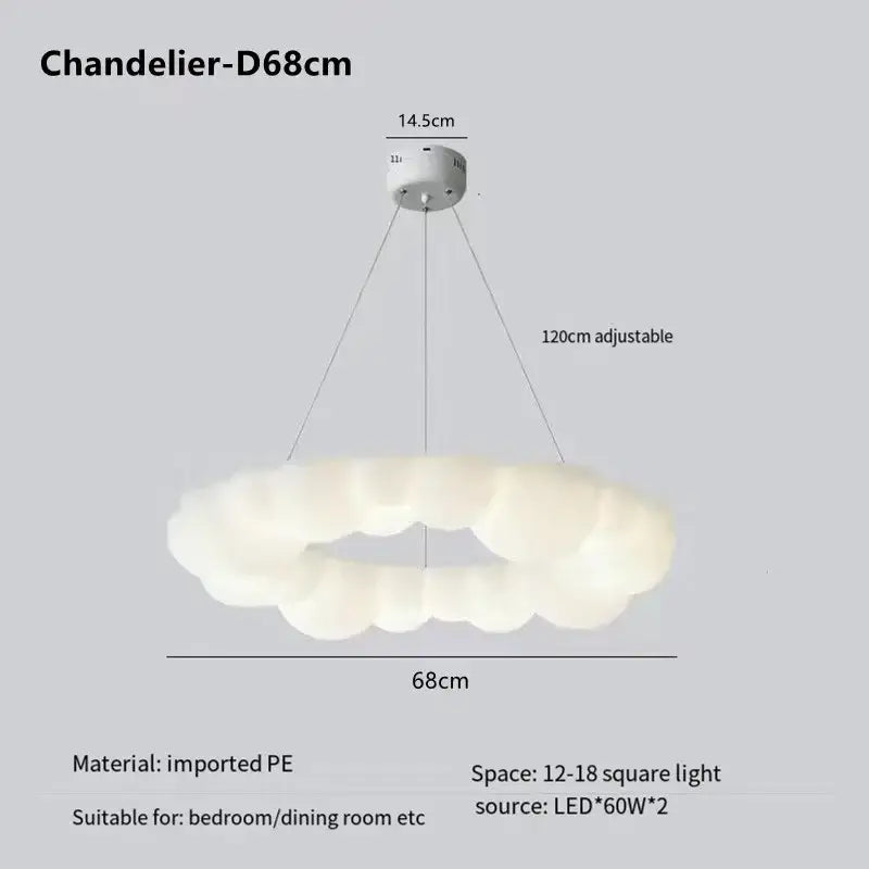 Modern off white cloud pendant led – living room ceiling lamp