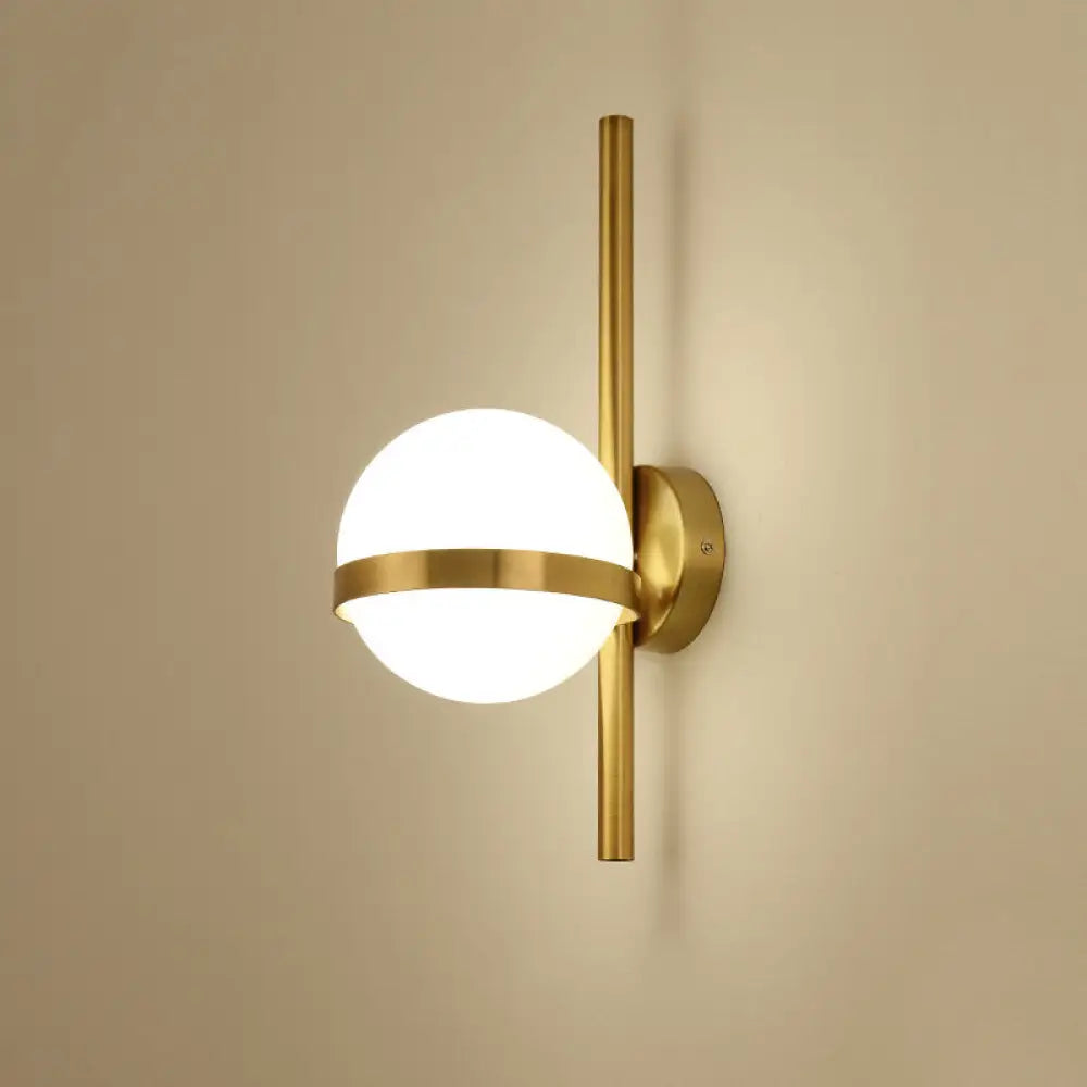 DecorBites™ Modern Opal Glass Orb Wall Sconce Lamp - Stylish 1-Bulb Lighting for Living Room