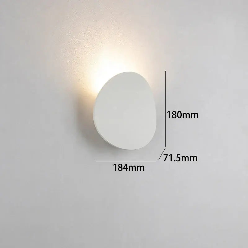 Modern oval gray & dark gray led wall lamp garden waterproof lighting