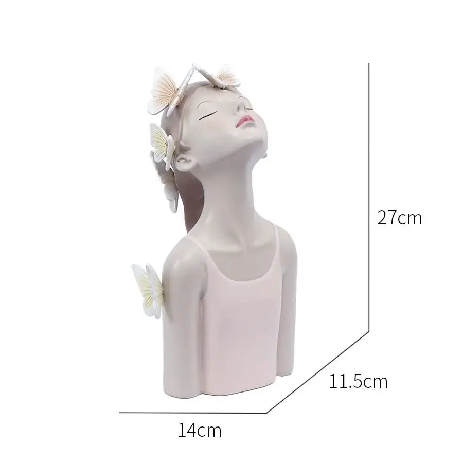 Modern pastel butterfly girl sculptures bedroom decor figurines