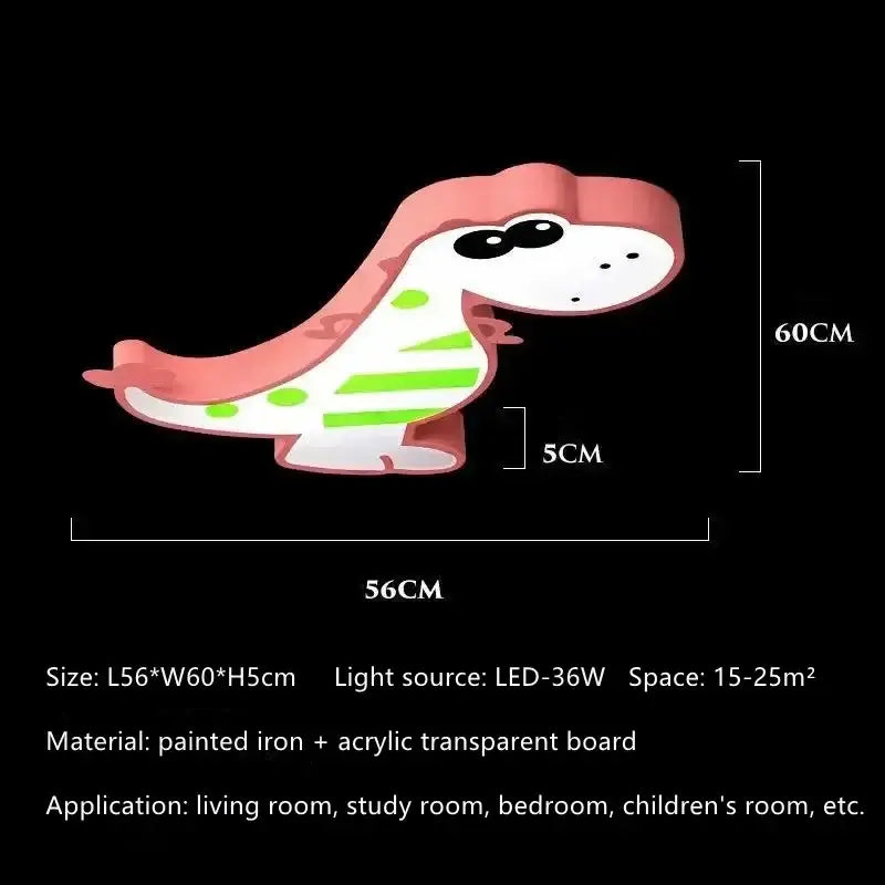 Modern pink dinosaur animal kids ceiling lamp bedroom lighting