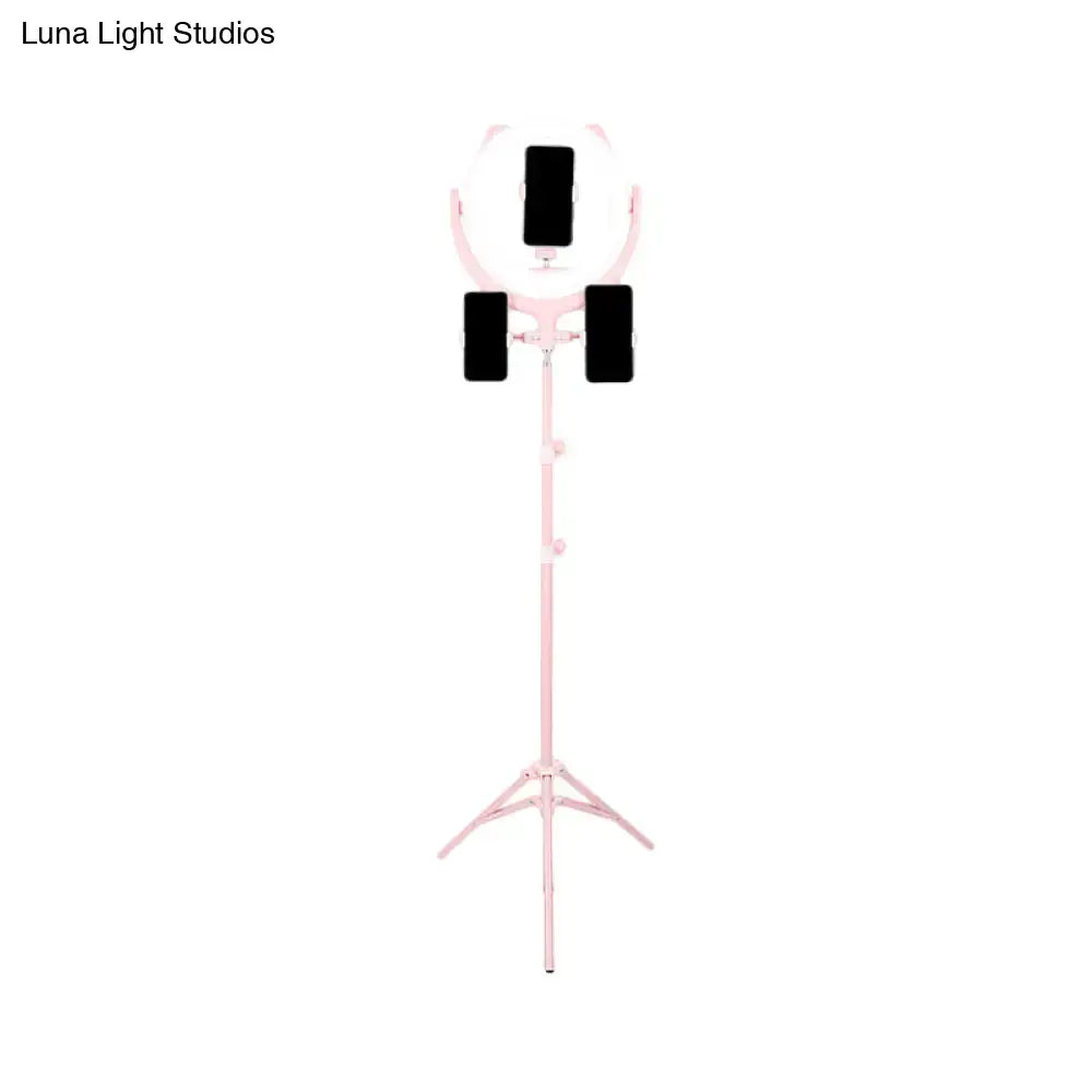 Modern pink triple phone stand ring light bedroom 110v-120v 220v-240v