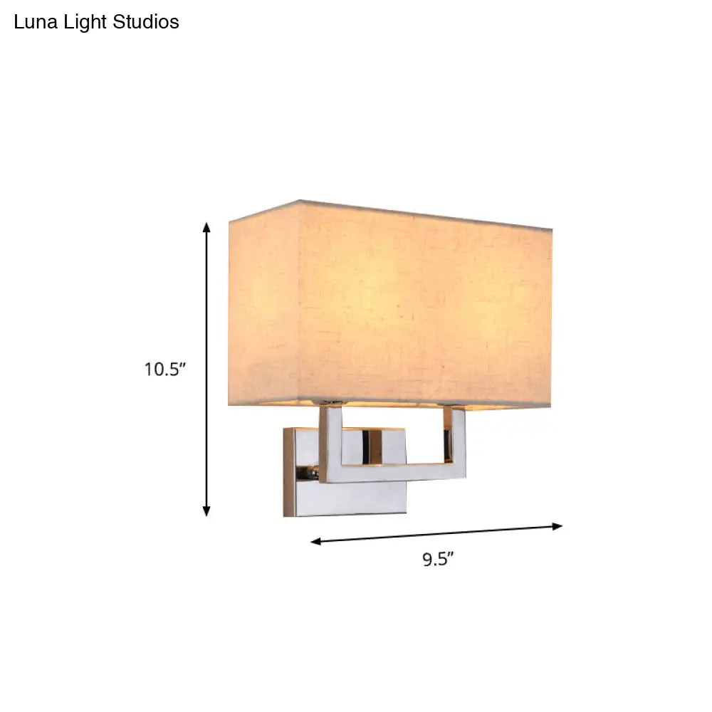 DecorBites™ Modern Rectangular Beige LED Fabric Wall Sconce for Bedside Lighting
