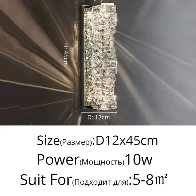 Modern rectangular elegant crystal pendant light dining room warm led